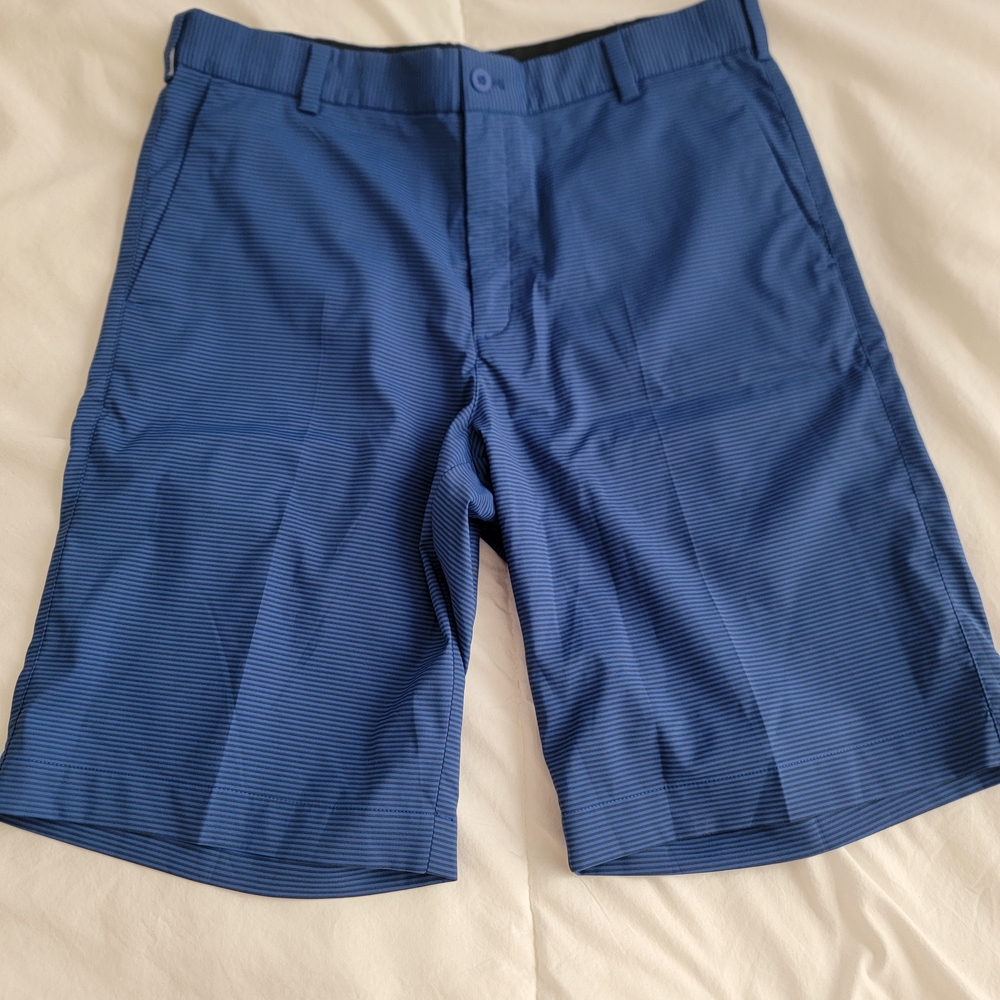 Nike Golf Men's Navy Striped Flat Front Shorts Size 32